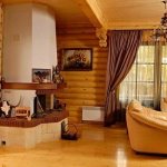 Log house interior