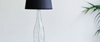 Настольная лампа из бутылки фото