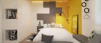спальня светлый дизайн жёлтый потолок