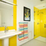 Желтая ванная комната (19 фото): примеры солнечного дизайна